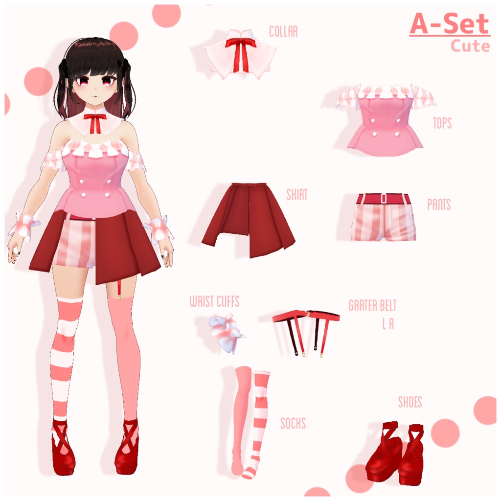 【無料版有】アイドル風ストライプドレス