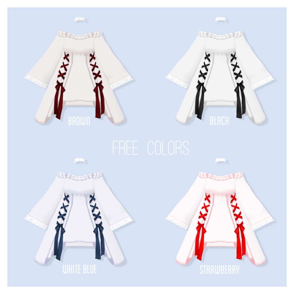 【無料版有】クロスリボンオフショルダーミニワンピ