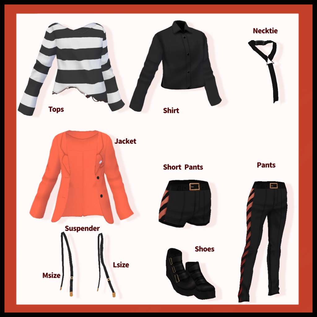 【無料】プリズナーライクボーダートップスセットアップ