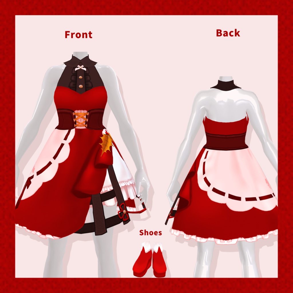 【無料】クリスマスエプロンドレス