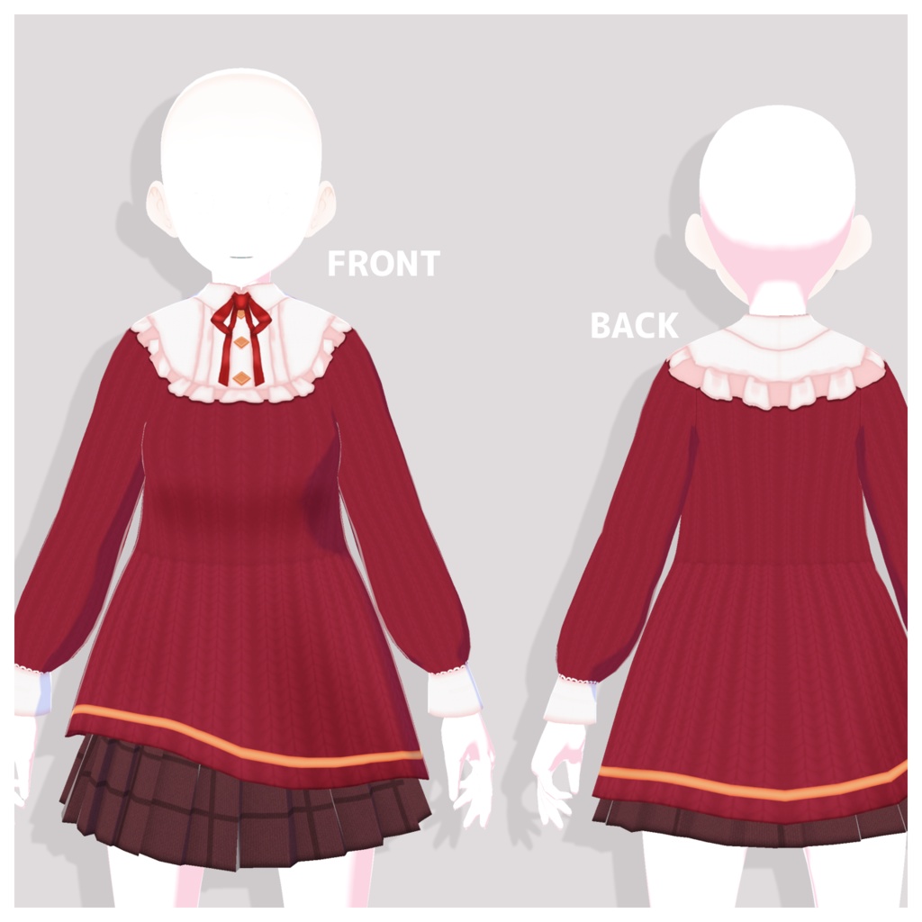 【無料】チョコレートニットコーデ