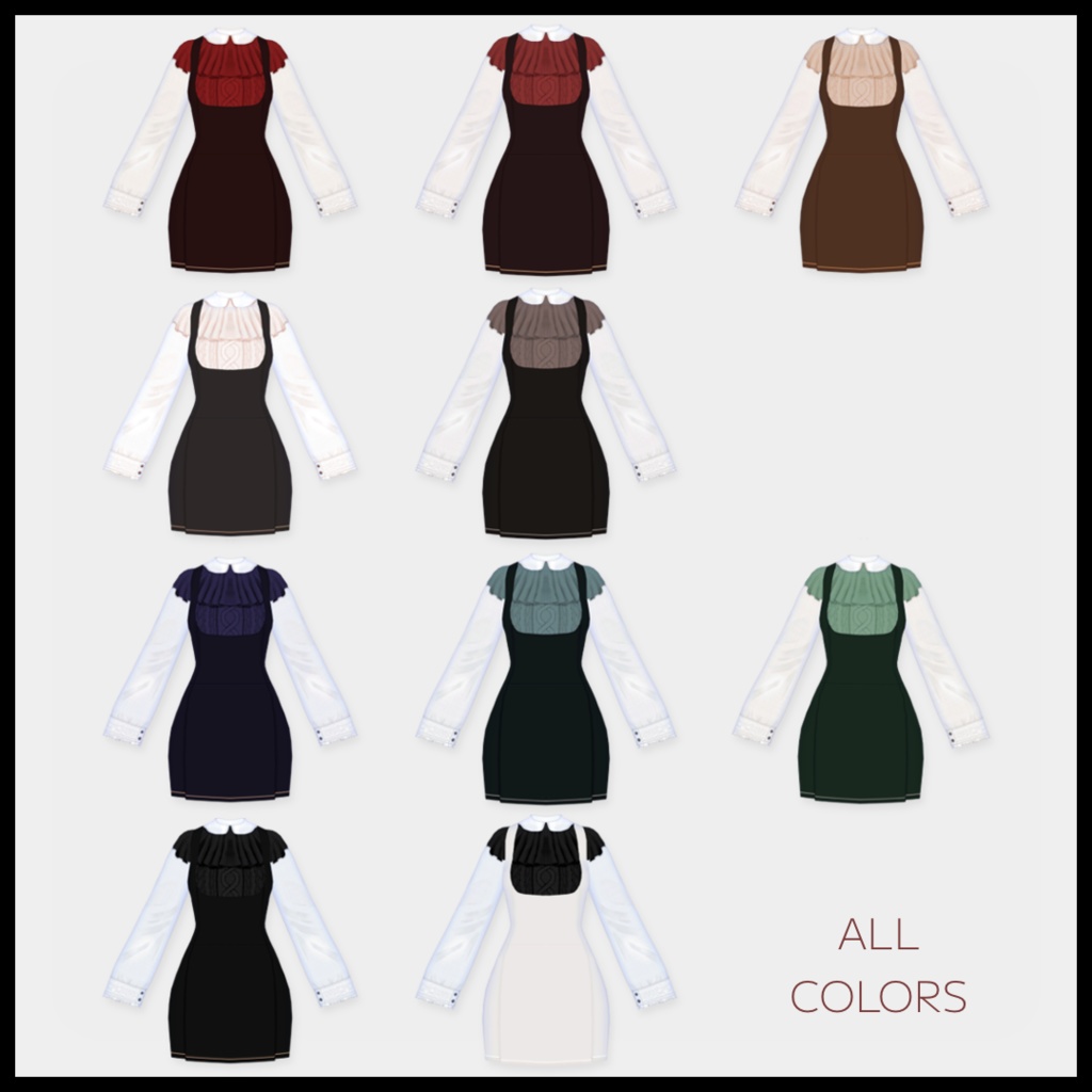 【無料版有】丸襟ニットトップス&ミニサロペットスカート