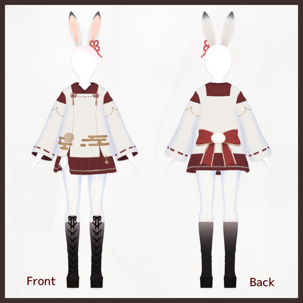 【無料】雪うさぎ和風コスチューム【男女兼用】