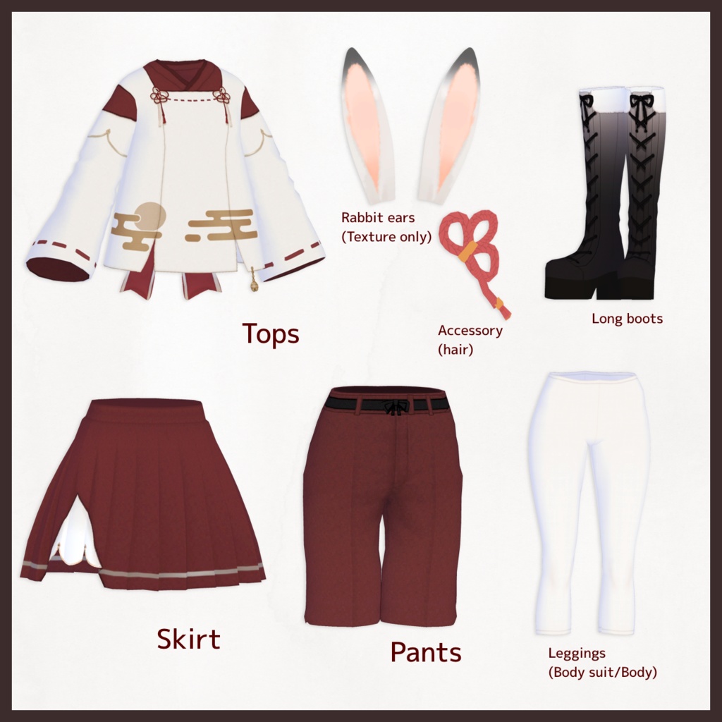 【無料】雪うさぎ和風コスチューム【男女兼用】