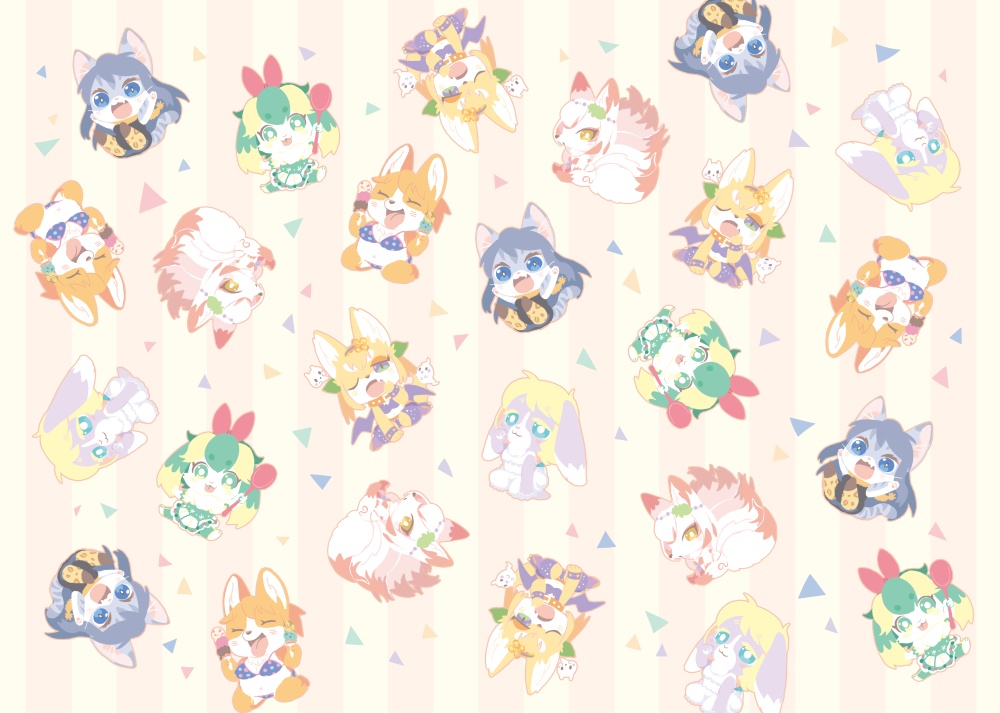 ミニキャラ総柄ブランケット