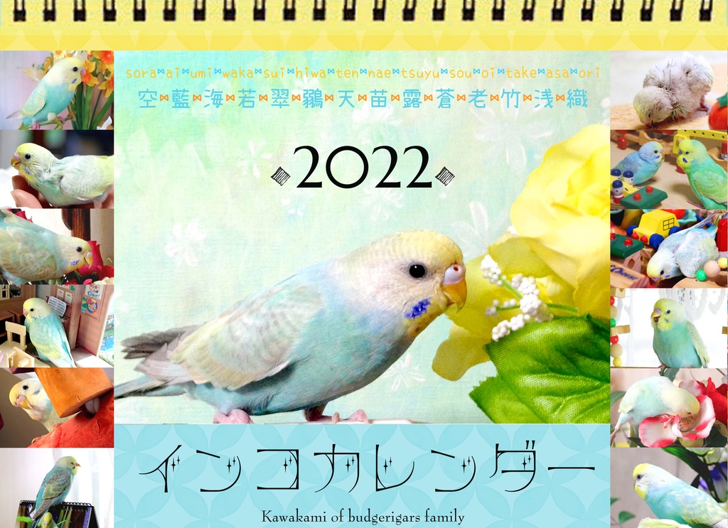 【サインなし】インコカレンダー2022