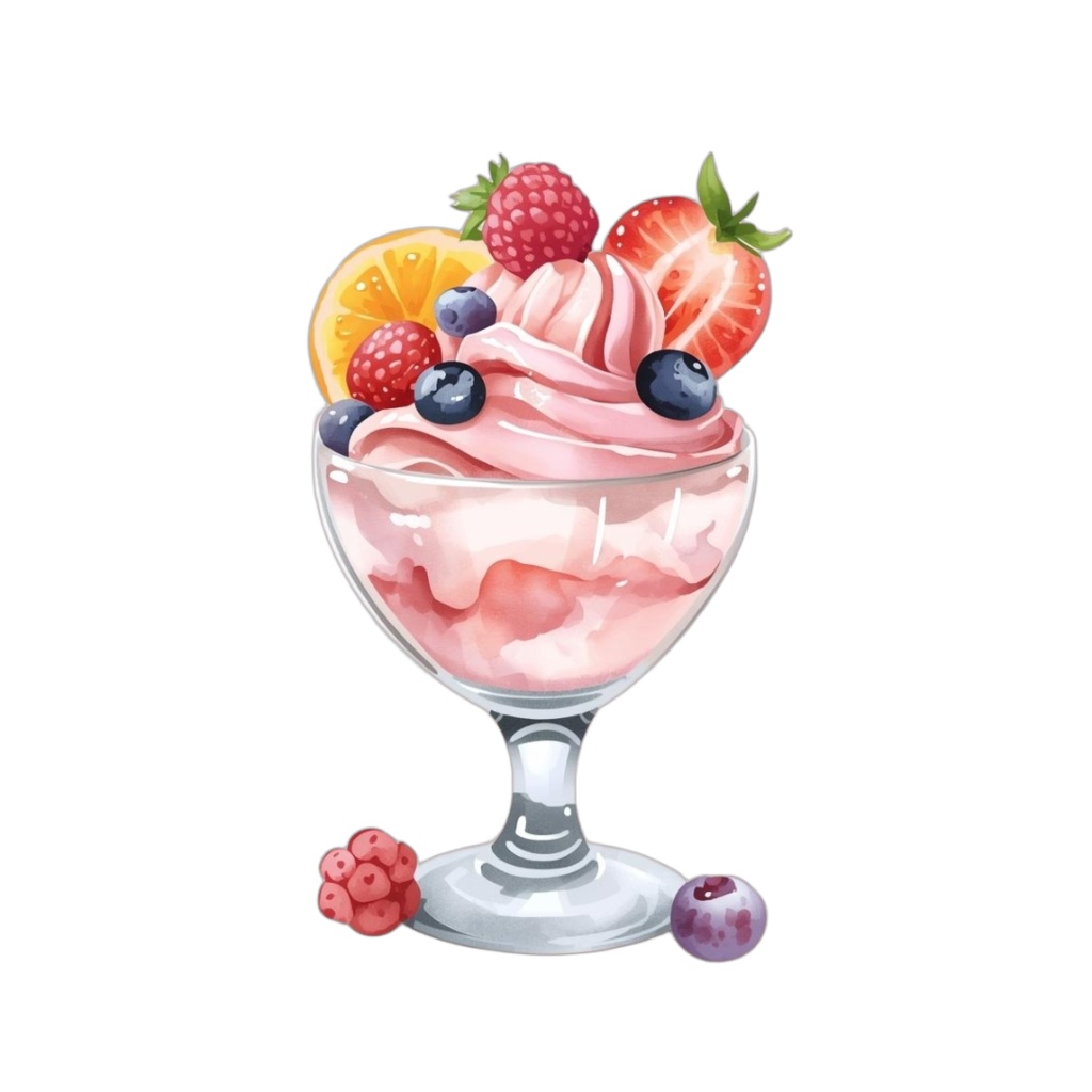 【PNG素材】大人可愛いスイーツクリップアートセット(全8種/水彩スタイル/背景透過)