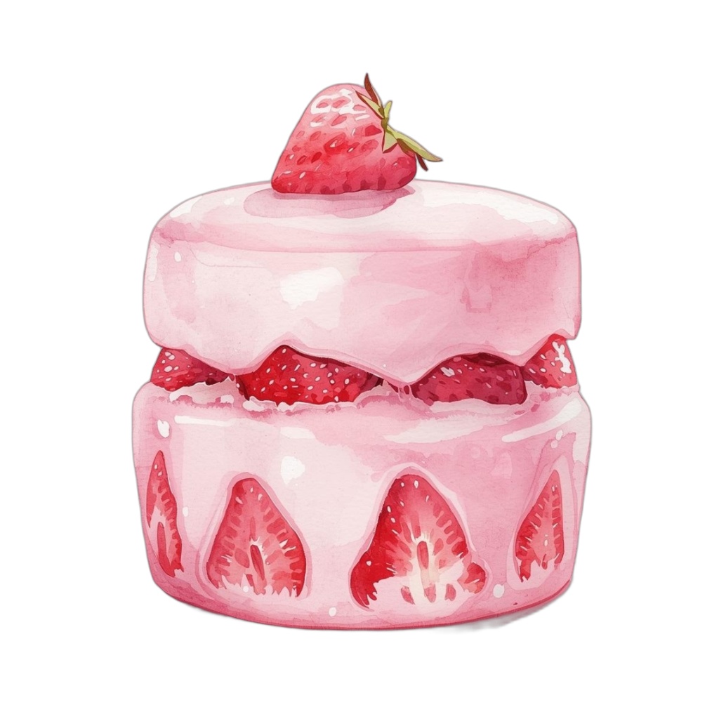 【PNG素材】大人可愛いスイーツクリップアートセット(全8種/水彩スタイル/背景透過)