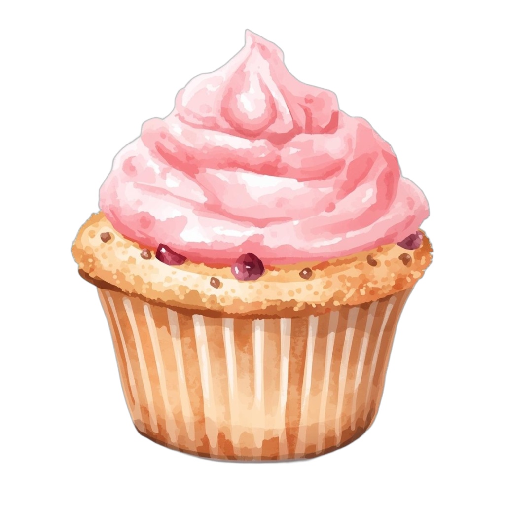 【PNG素材】大人可愛いスイーツクリップアートセット(全8種/水彩スタイル/背景透過)