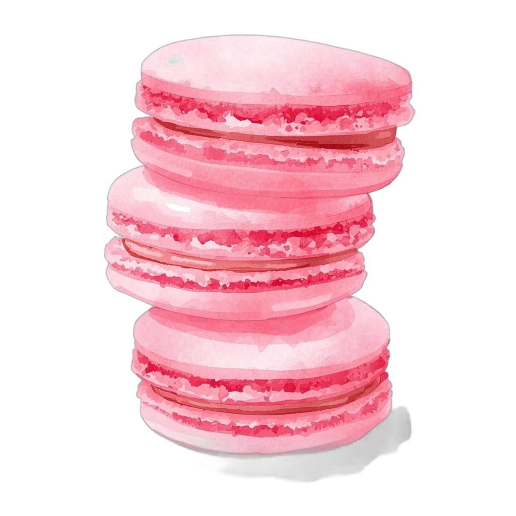 【PNG素材】大人可愛いスイーツクリップアートセット(全8種/水彩スタイル/背景透過)