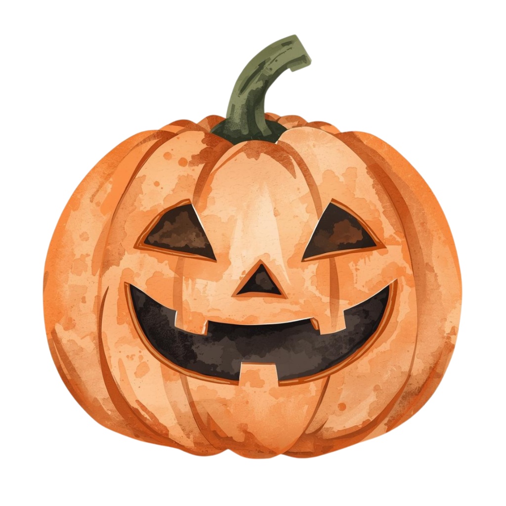 【PNG素材】大人可愛いハロウィンクリップアートセット(全8種/水彩スタイル/背景透過)