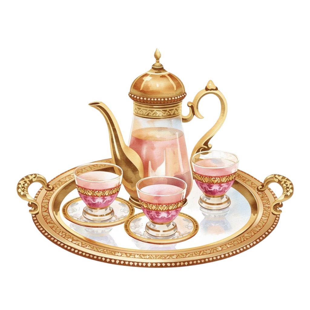 【PNG素材】大人可愛いアラビアンナイトクリップアートセット(全8種/水彩スタイル/背景透過)