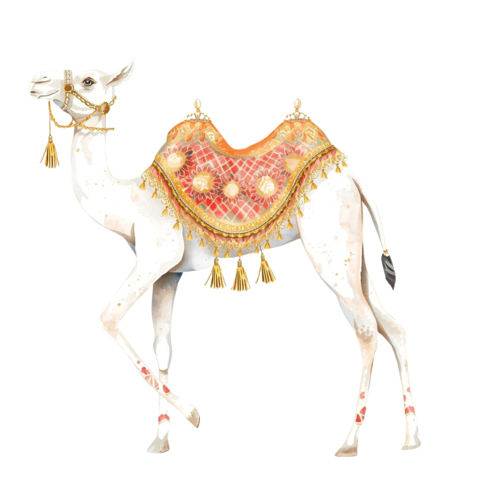 【PNG素材】大人可愛いアラビアンナイトクリップアートセット(全8種/水彩スタイル/背景透過)