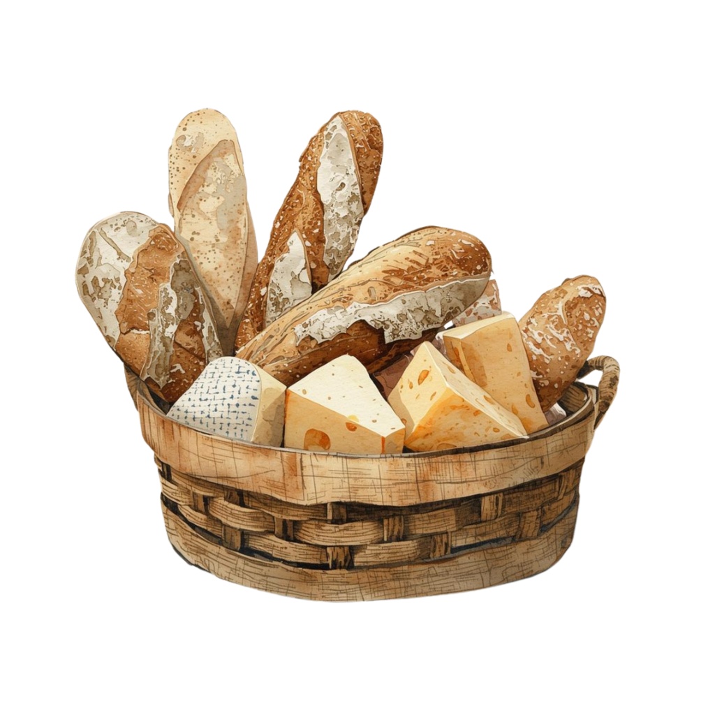 【PNG素材】大人可愛いピクニッククリップアートセット(全8種/水彩スタイル/背景透過)