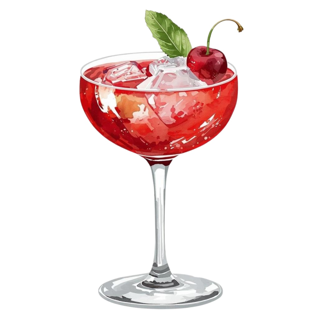 【PNG素材】大人可愛いカクテルクリップアートセット(全8種/水彩スタイル/背景透過)