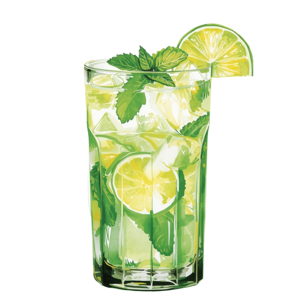 【PNG素材】大人可愛いカクテルクリップアートセット(全8種/水彩スタイル/背景透過)