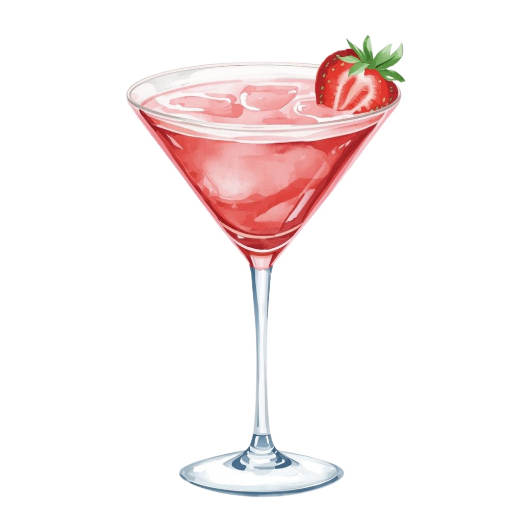 【PNG素材】大人可愛いカクテルクリップアートセット(全8種/水彩スタイル/背景透過)