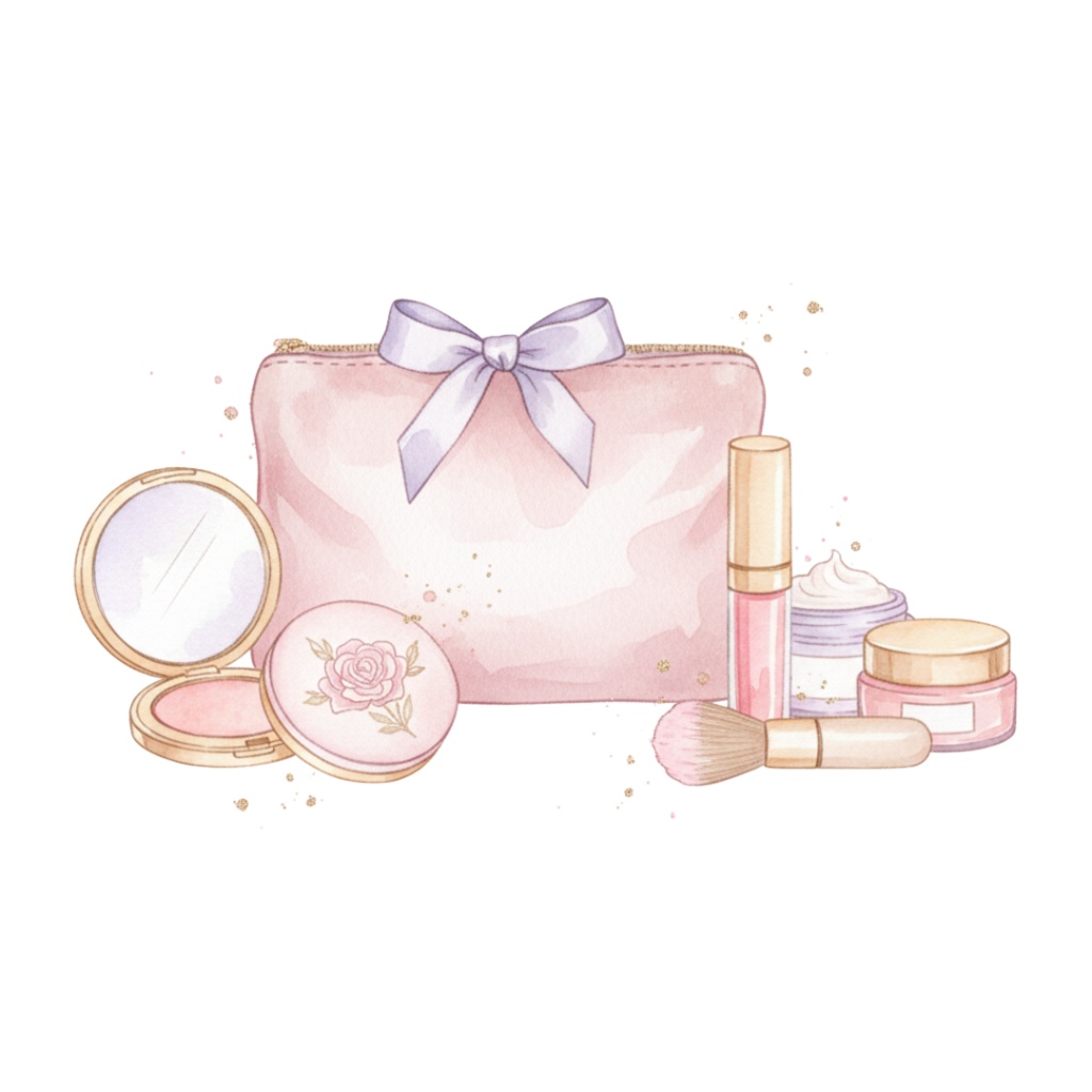 【PNG素材】大人可愛いパジャマパーティーリップアートセット(全10種/水彩スタイル/背景透過)