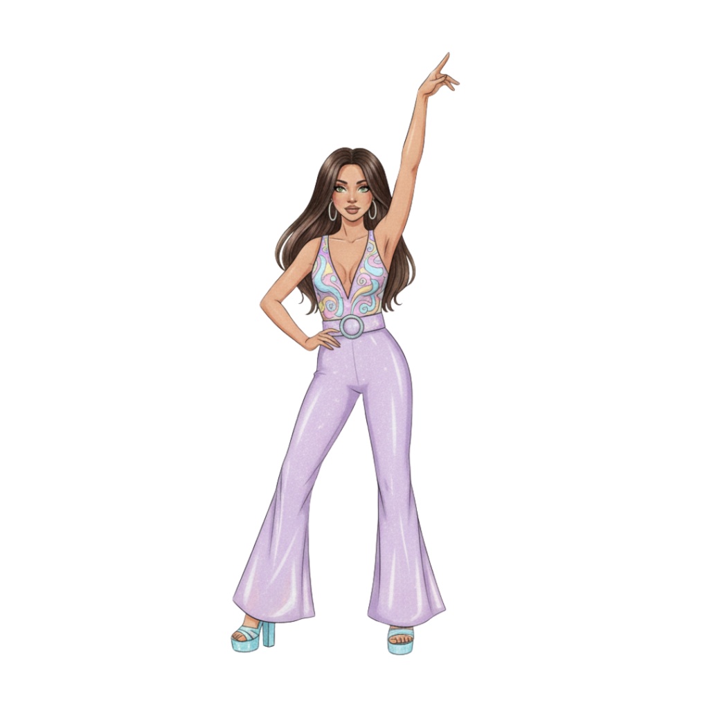 【PNG素材】大人可愛いディスコクリップアートセット(全12種/水彩スタイル/背景透過)