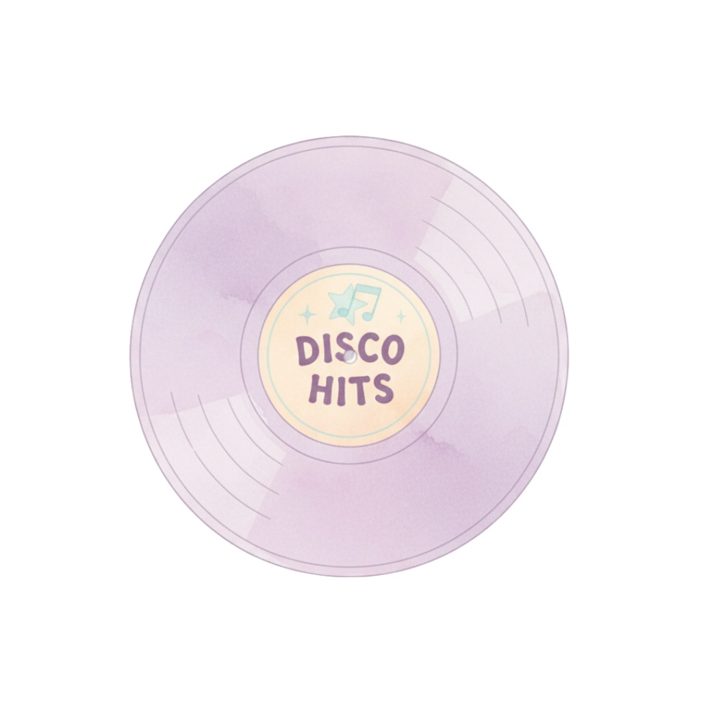 【PNG素材】大人可愛いディスコクリップアートセット(全12種/水彩スタイル/背景透過)