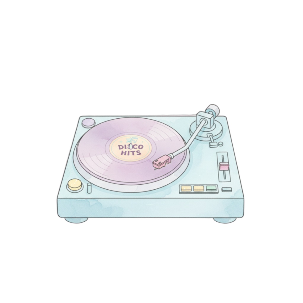 【PNG素材】大人可愛いディスコクリップアートセット(全12種/水彩スタイル/背景透過)