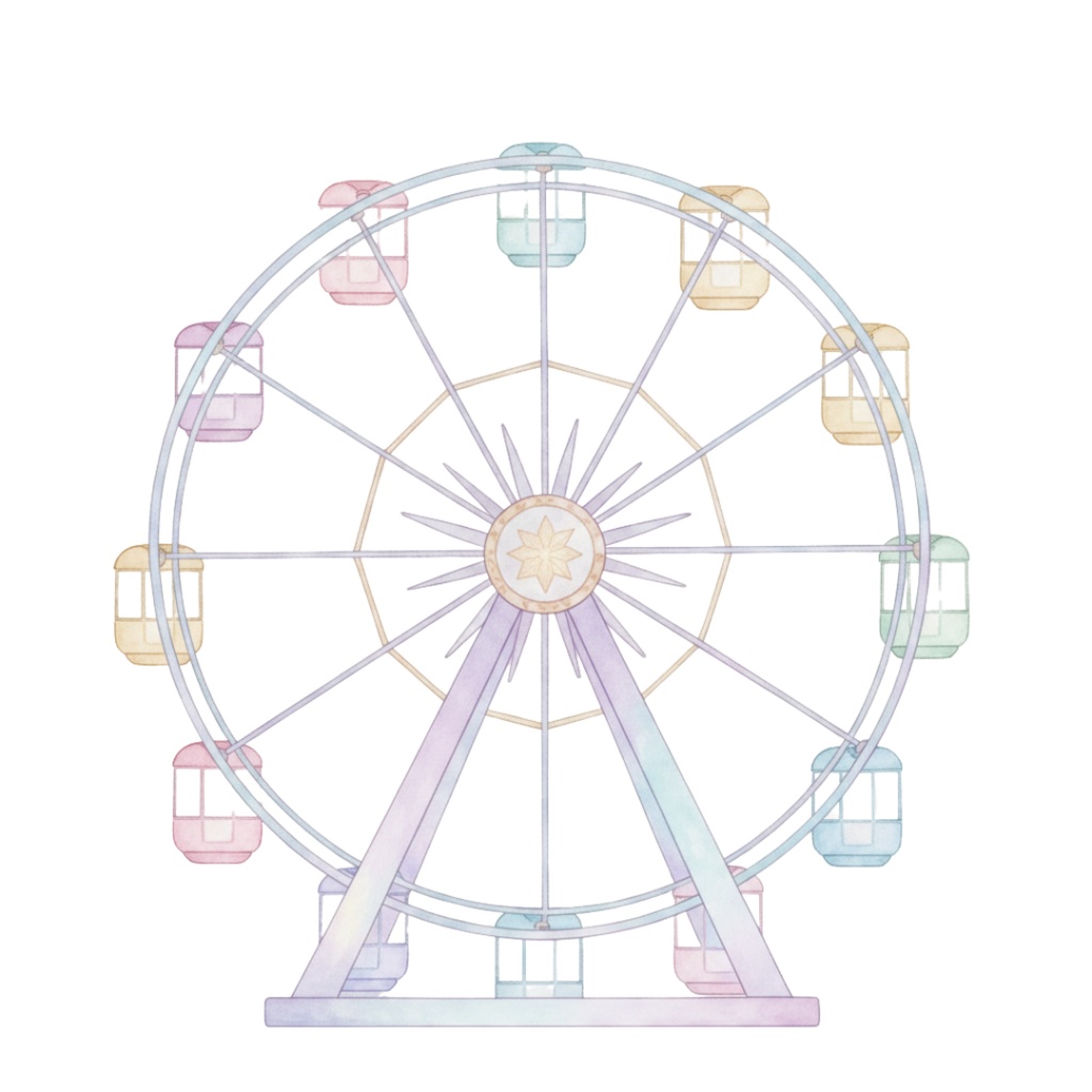 【PNG素材】大人可愛いメモリーパーククリップアートセット(全15種/水彩スタイル/背景透過)