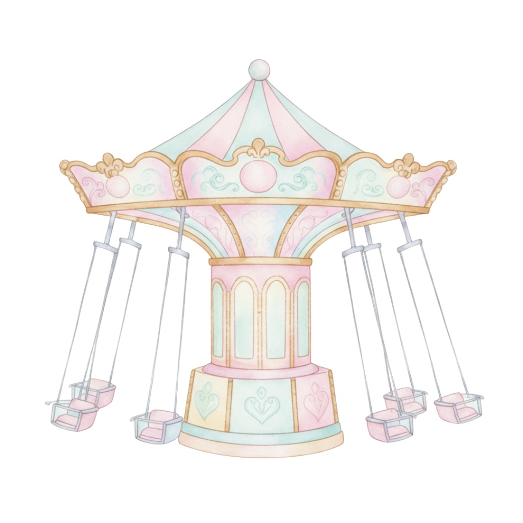 【PNG素材】大人可愛いメモリーパーククリップアートセット(全15種/水彩スタイル/背景透過)