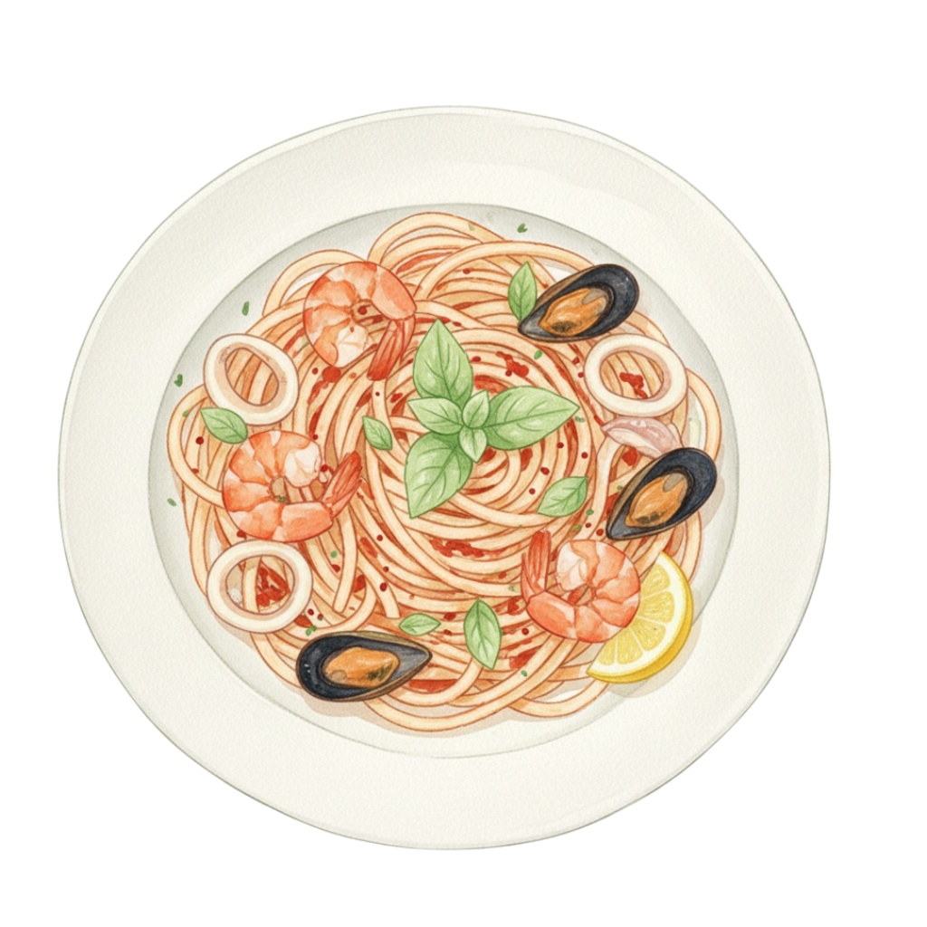 【PNG素材】レトロイタリアンクリップアートセット(全15種/水彩スタイル/背景透過)