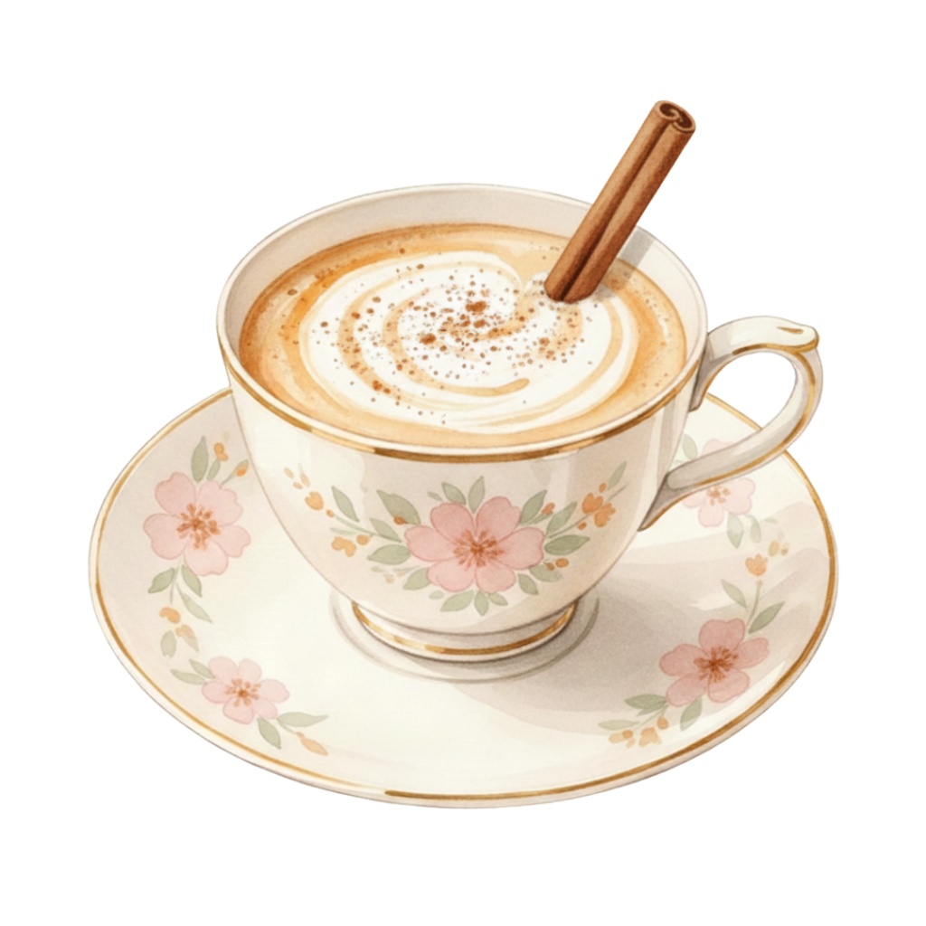 【PNG素材】大人可愛いウィンターカフェクリップアートセット(全15種/水彩スタイル/背景透過)