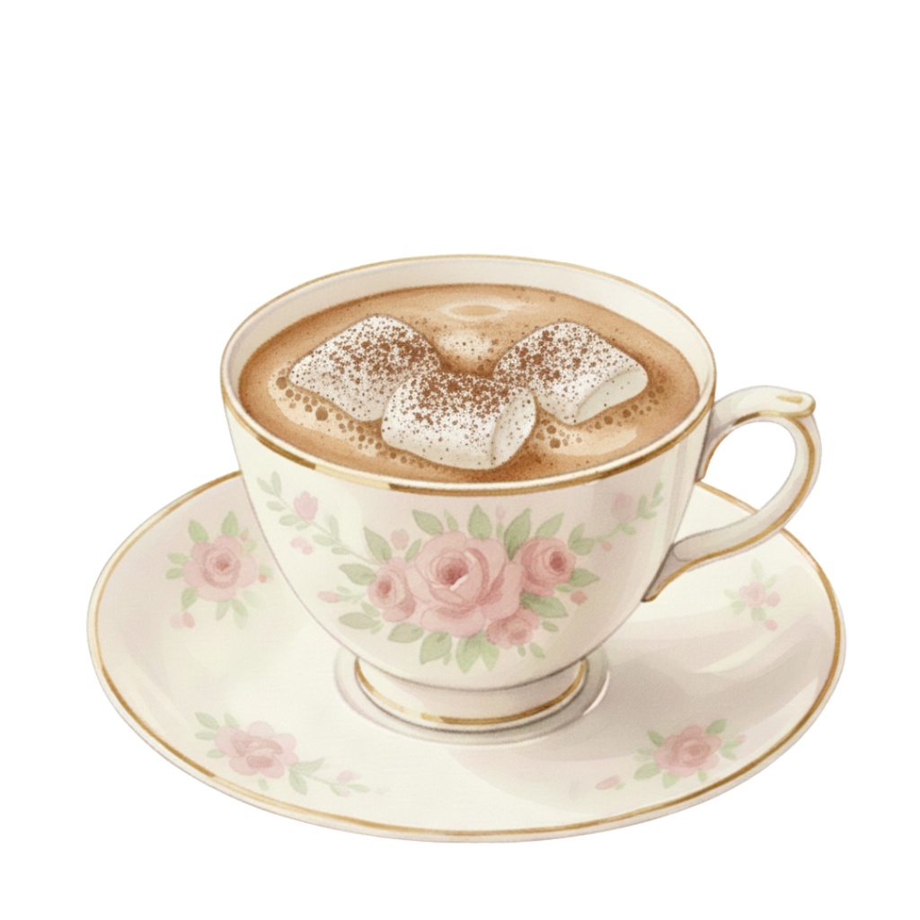 【PNG素材】大人可愛いウィンターカフェクリップアートセット(全15種/水彩スタイル/背景透過)