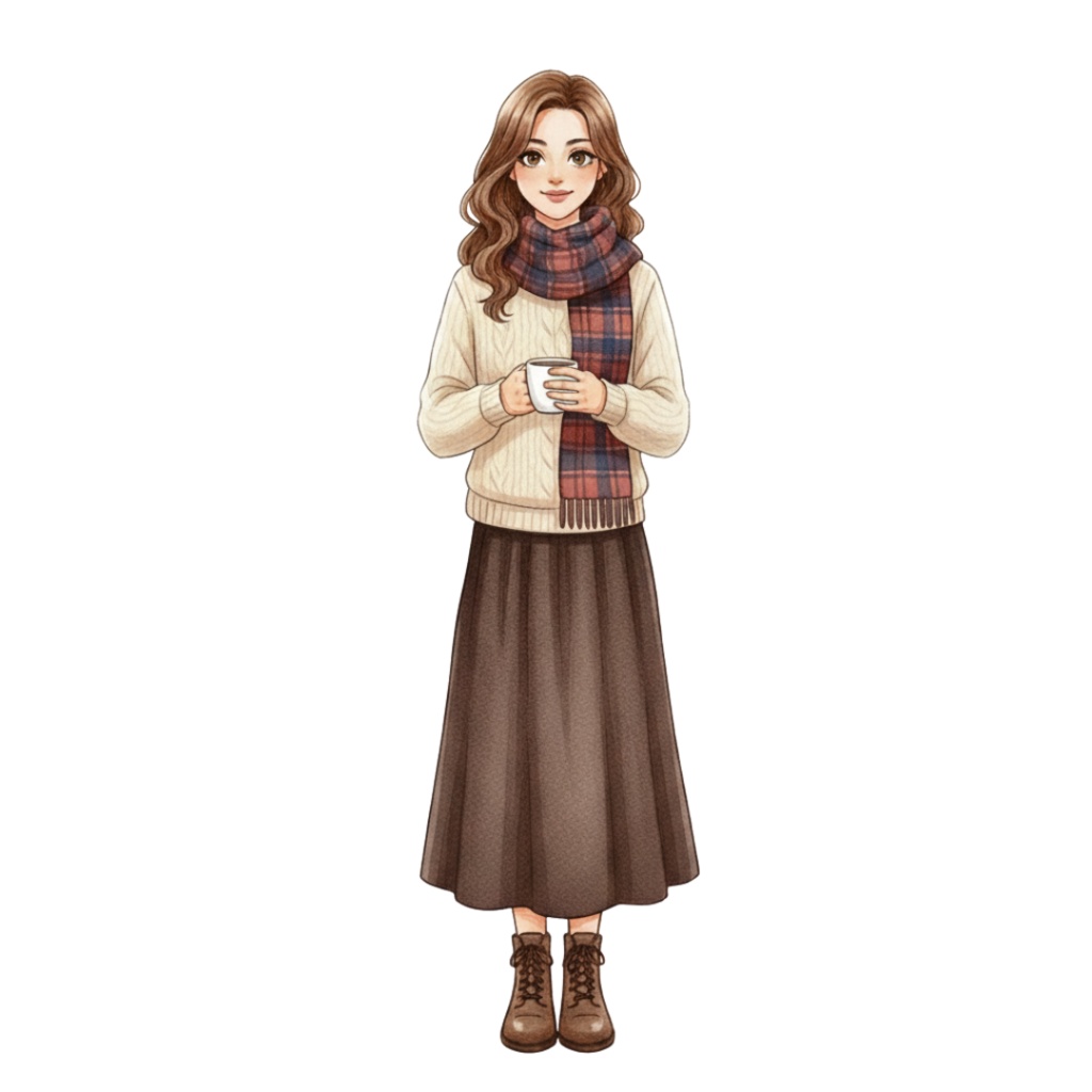 【PNG素材】大人可愛いウィンターカフェクリップアートセット(全15種/水彩スタイル/背景透過)