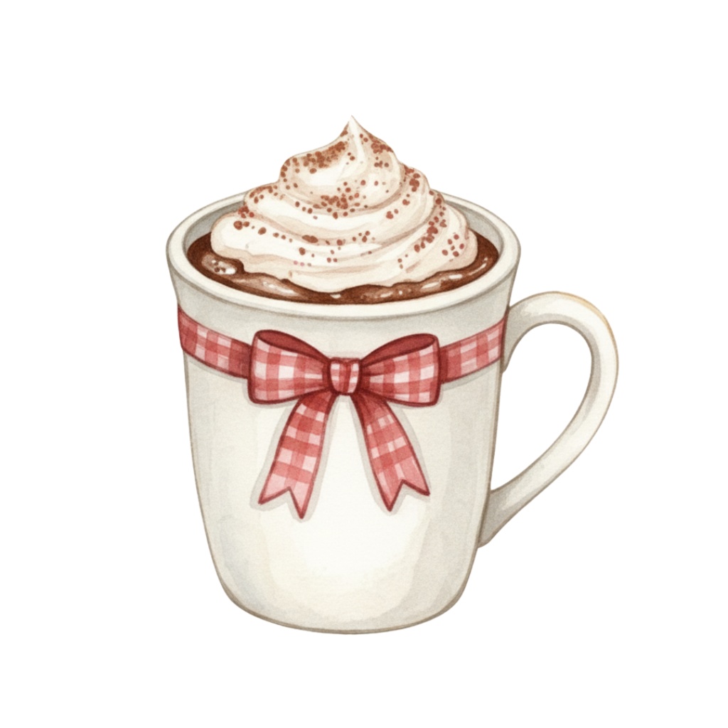 【PNG素材】大人可愛いウィンターカフェクリップアートセット(全15種/水彩スタイル/背景透過)