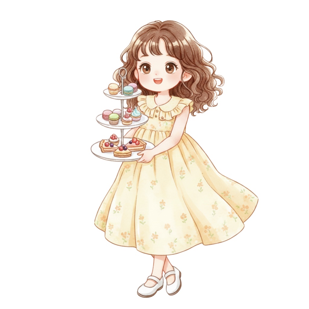 【PNG素材】大人可愛いドリーミースイーツクリップアートセット(全15種/水彩スタイル/背景透過)