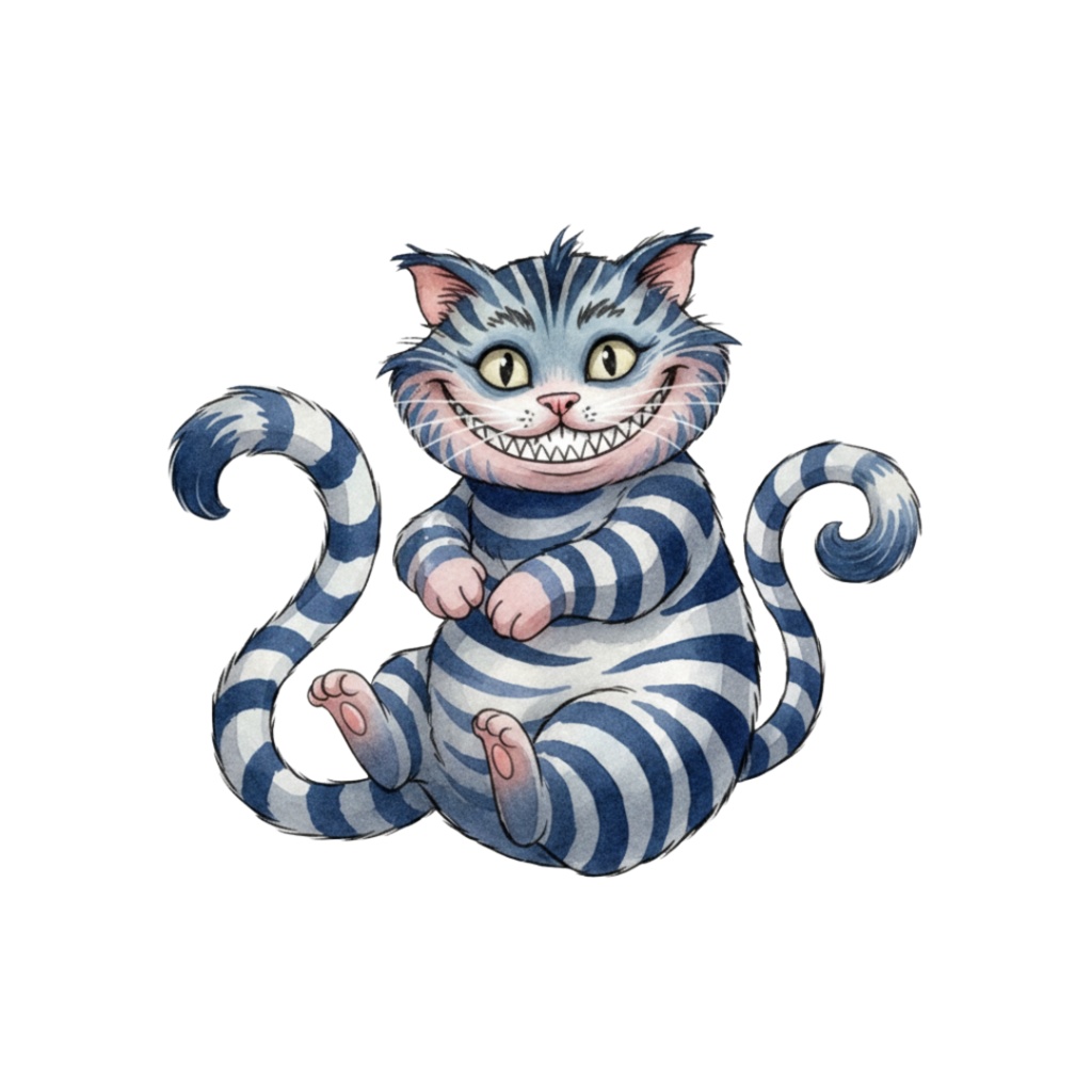 【PNG素材】大人可愛いネイビーなアリスの世界クリップアートセット(全15種/水彩スタイル/背景透過)