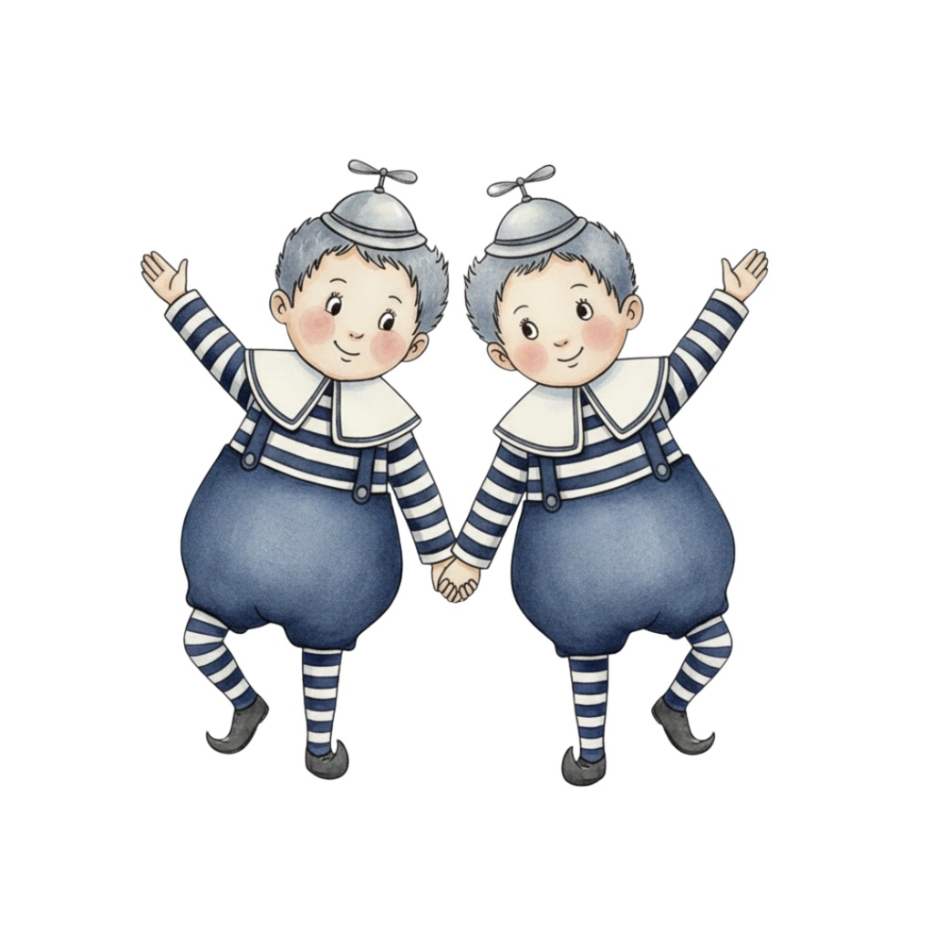 【PNG素材】大人可愛いネイビーなアリスの世界クリップアートセット(全15種/水彩スタイル/背景透過)