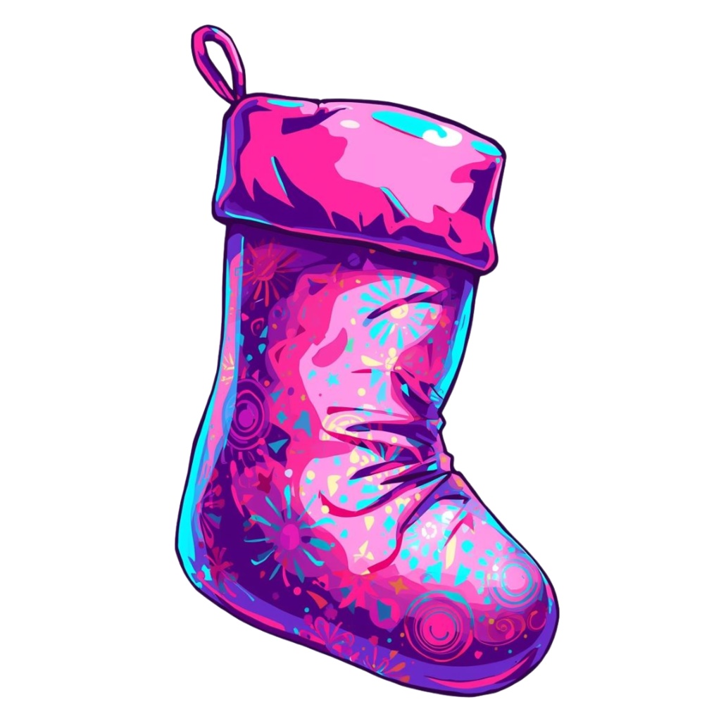 【PNG素材】大人可愛いポップネオンクリスマスクリップアートセット(全15種/レトロポップ/背景透過)