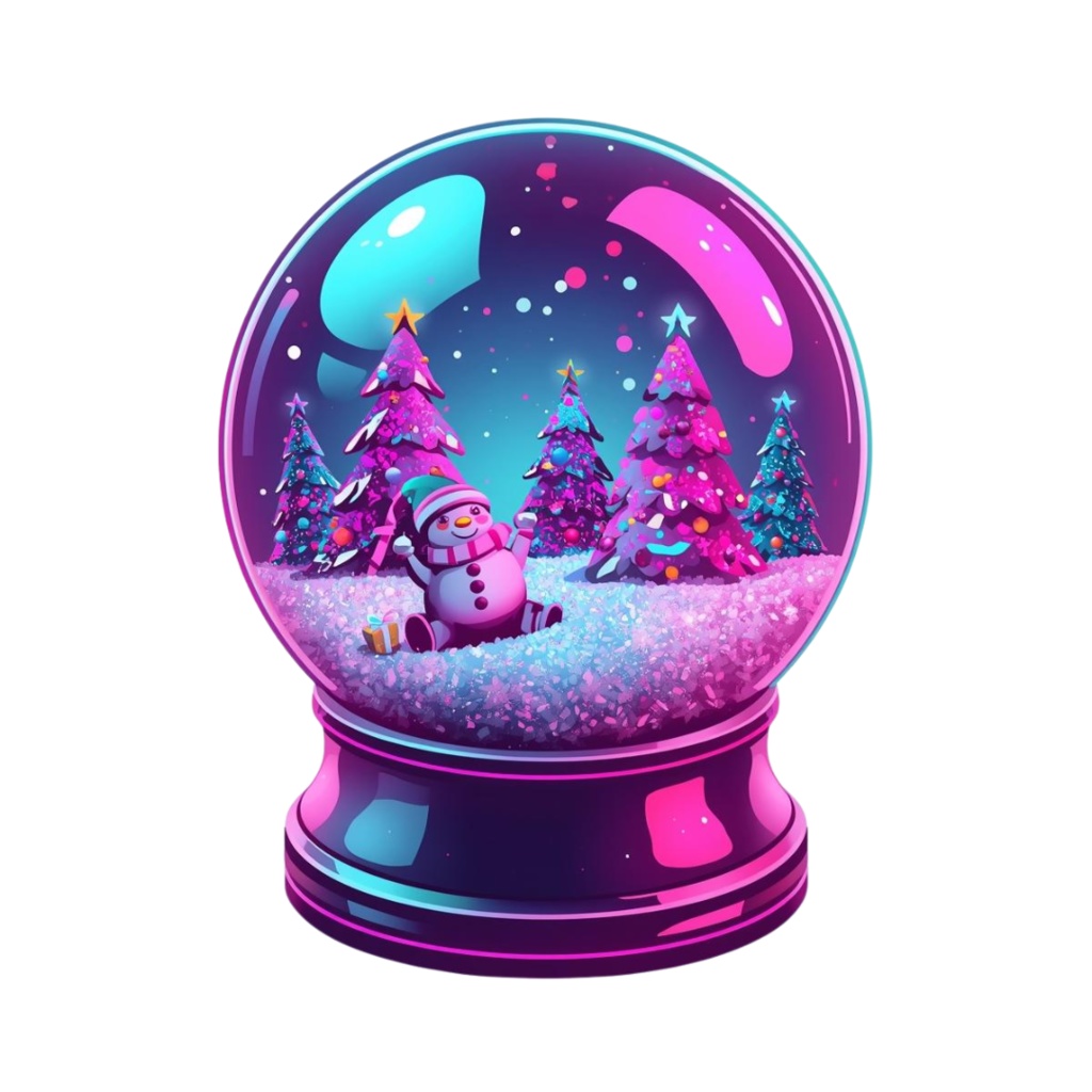 【PNG素材】大人可愛いポップネオンクリスマスクリップアートセット(全15種/レトロポップ/背景透過)