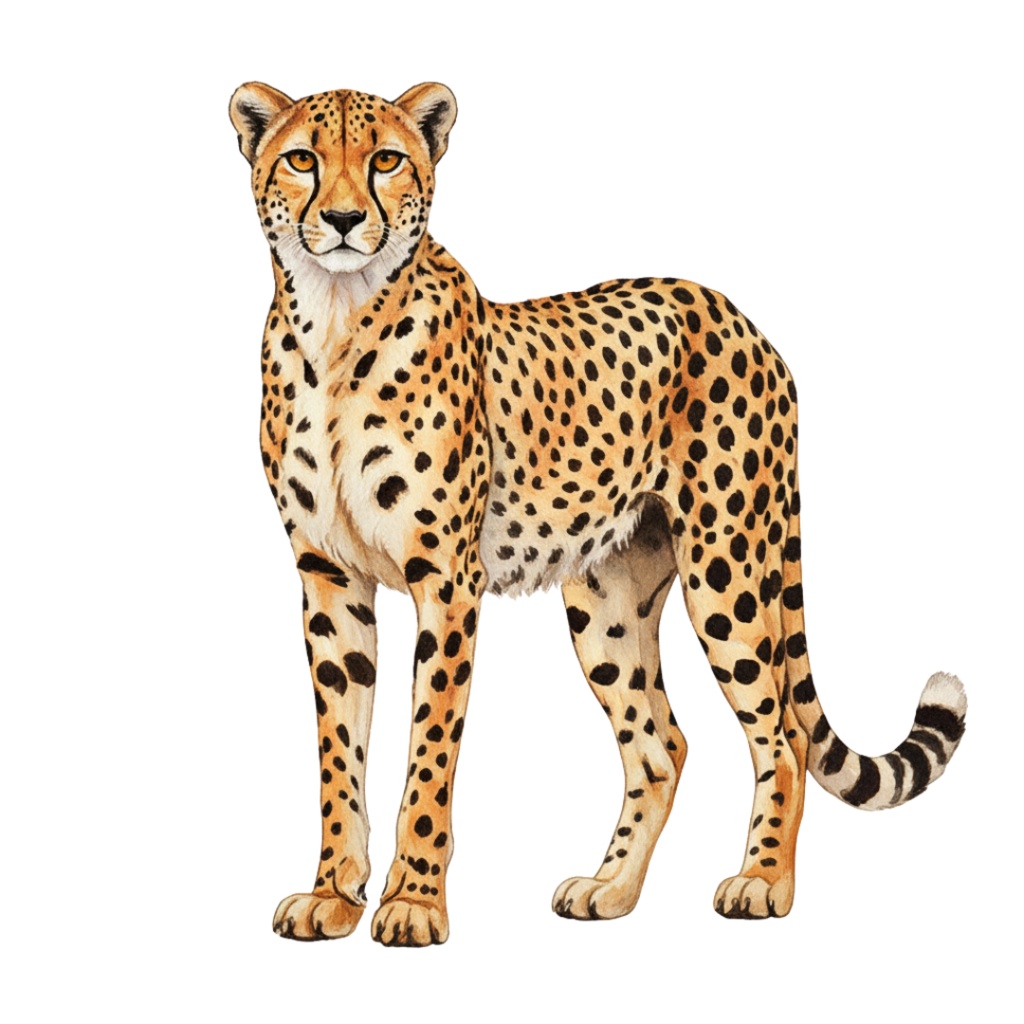 【PNG素材】大人可愛いワイルドアニマルリップアートセット(全15種/水彩スタイル/背景透過)