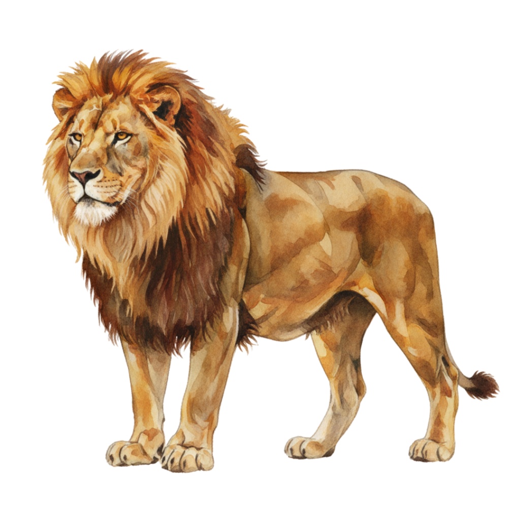 【PNG素材】大人可愛いワイルドアニマルリップアートセット(全15種/水彩スタイル/背景透過)