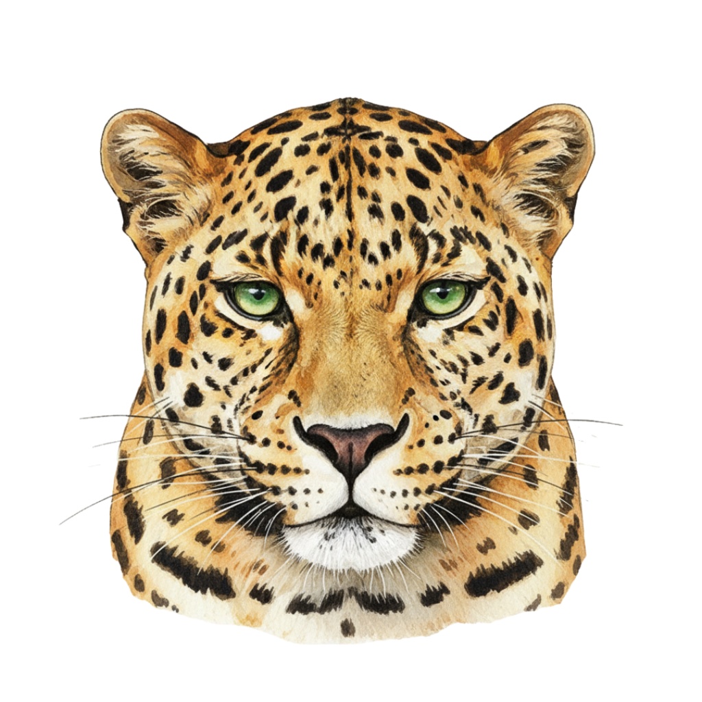 【PNG素材】大人可愛いワイルドアニマルリップアートセット(全15種/水彩スタイル/背景透過)