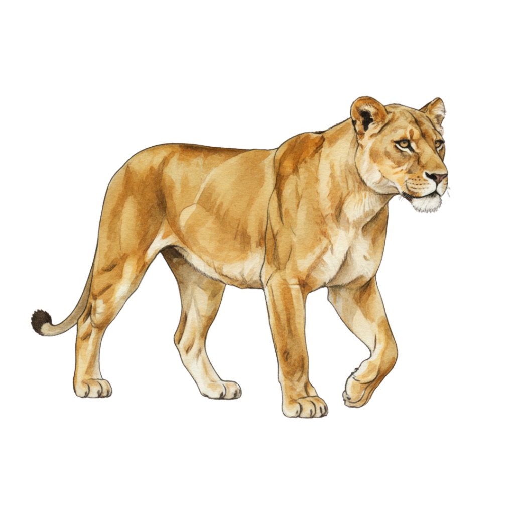 【PNG素材】大人可愛いワイルドアニマルリップアートセット(全15種/水彩スタイル/背景透過)