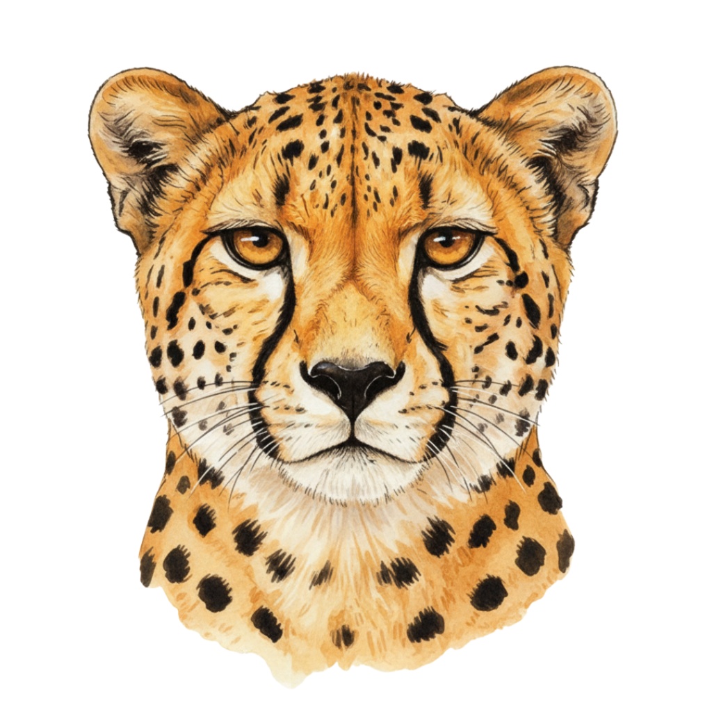 【PNG素材】大人可愛いワイルドアニマルリップアートセット(全15種/水彩スタイル/背景透過)