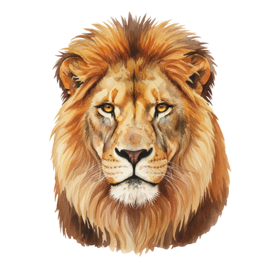 【PNG素材】大人可愛いワイルドアニマルリップアートセット(全15種/水彩スタイル/背景透過)