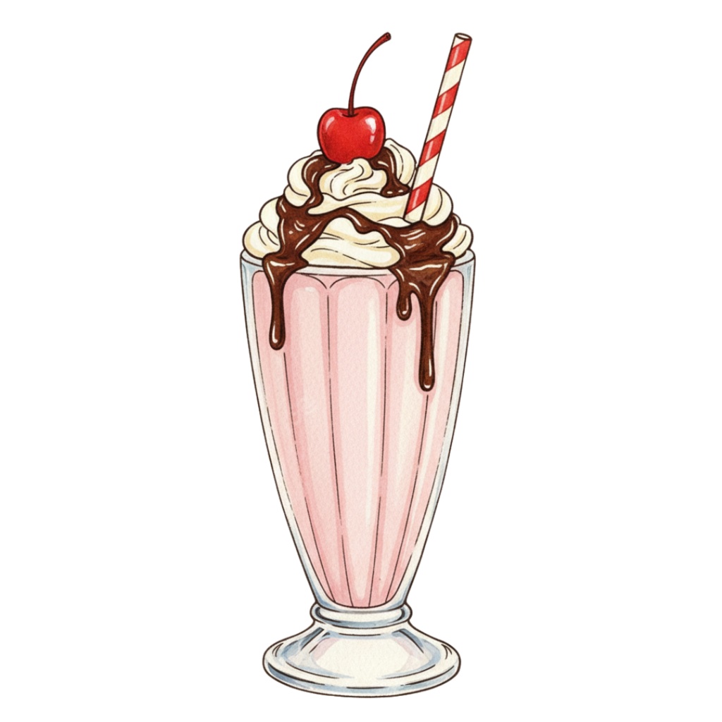 【PNG素材】大人可愛いレトロアメリカンダイナークリップアートセット(全15種/ヴィンテージスタイル/背景透過)