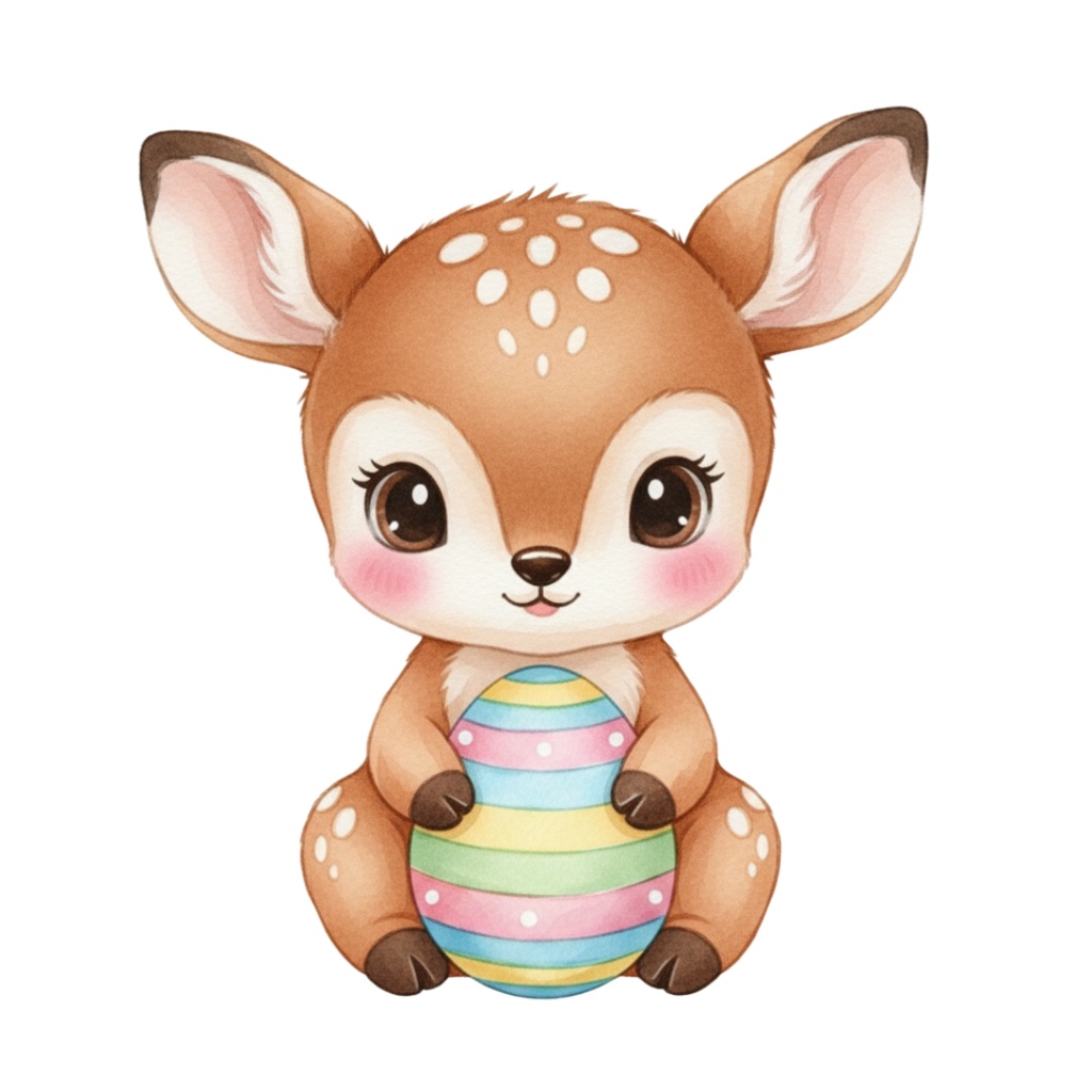 【PNG素材】大人可愛いベビーアニマルクリップアートセット(全15種/水彩スタイル/背景透過)