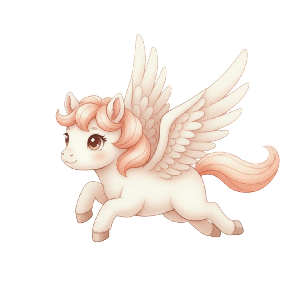 【PNG素材】大人可愛いベビープリンセス✖︎ベビーペガサスクリップアートセット(全15種/水彩スタイル/背景透過)