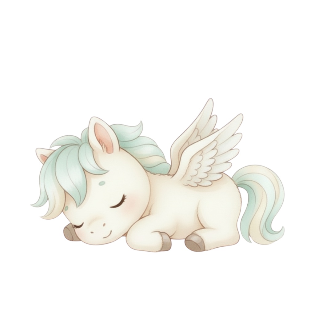 【PNG素材】大人可愛いベビープリンセス✖︎ベビーペガサスクリップアートセット(全15種/水彩スタイル/背景透過)