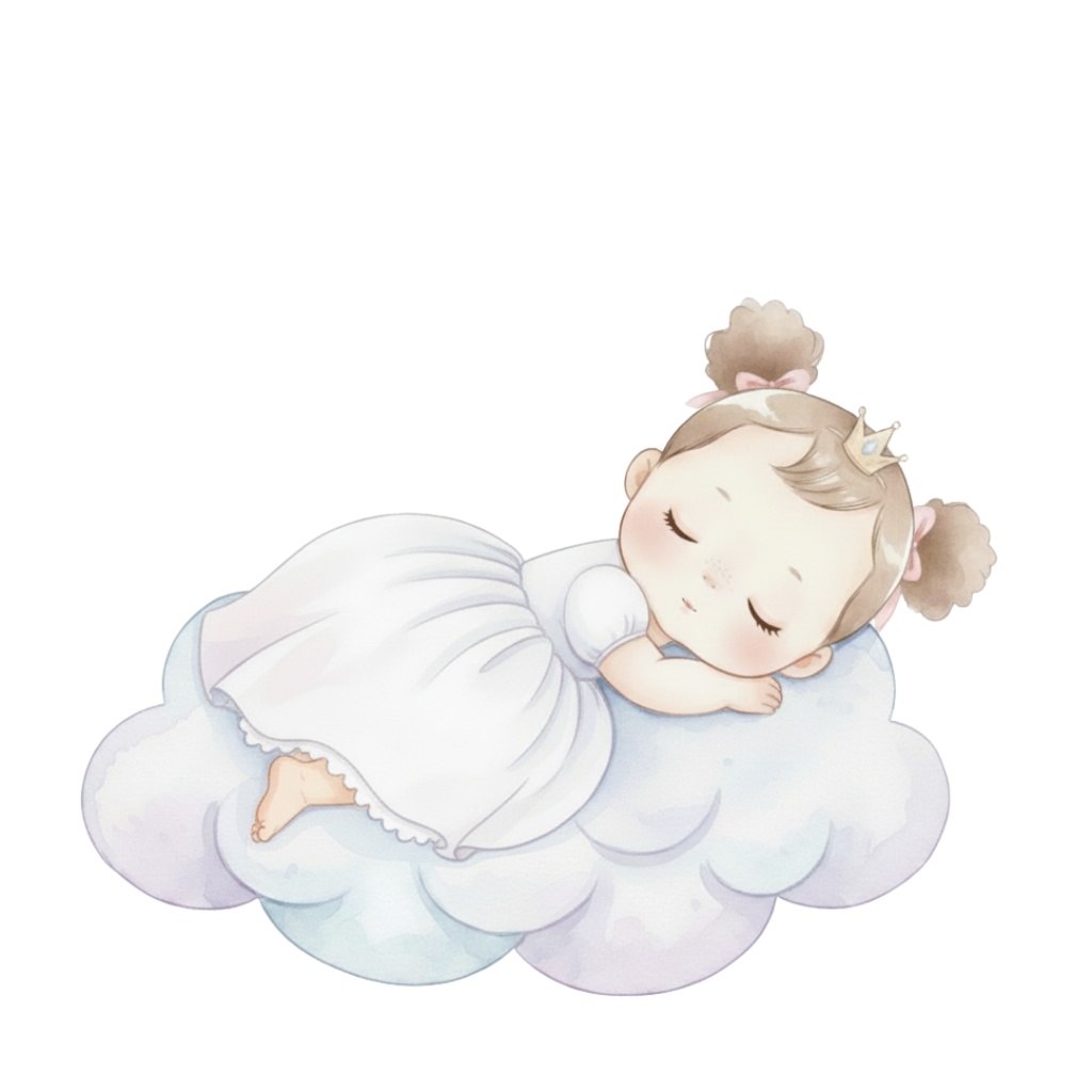 【PNG素材】大人可愛いベビープリンセス✖︎ベビーペガサスクリップアートセット(全15種/水彩スタイル/背景透過)