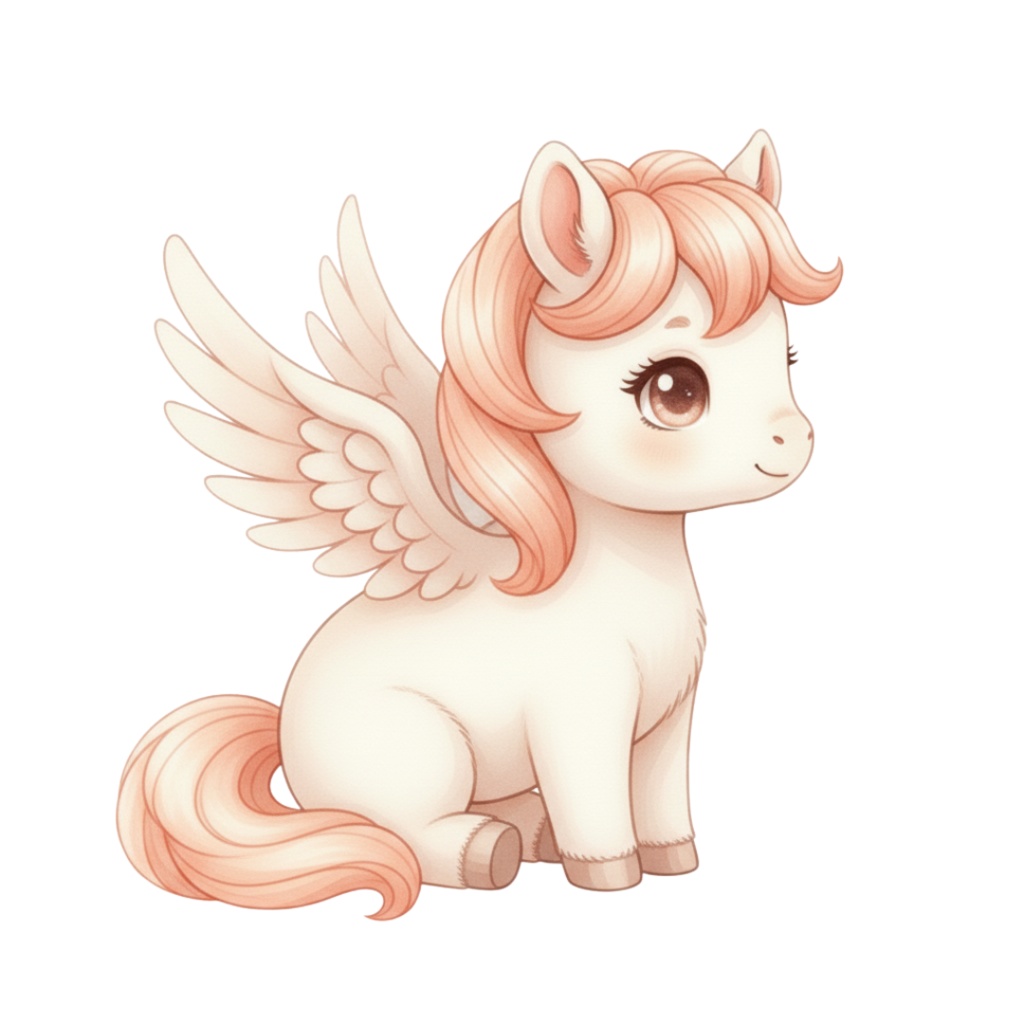 【PNG素材】大人可愛いベビープリンセス✖︎ベビーペガサスクリップアートセット(全15種/水彩スタイル/背景透過)