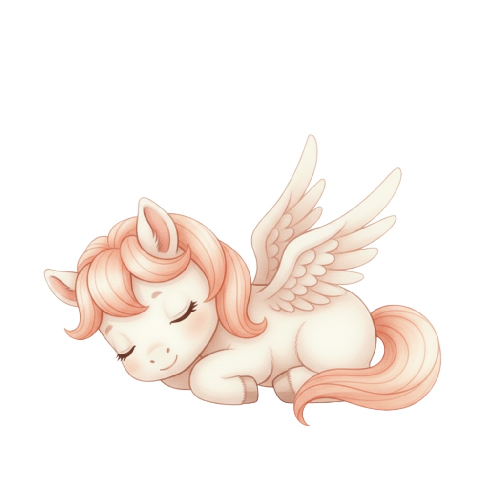 【PNG素材】大人可愛いベビープリンセス✖︎ベビーペガサスクリップアートセット(全15種/水彩スタイル/背景透過)